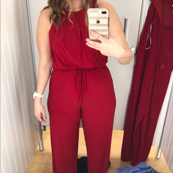 emma and michele red jumpsuit